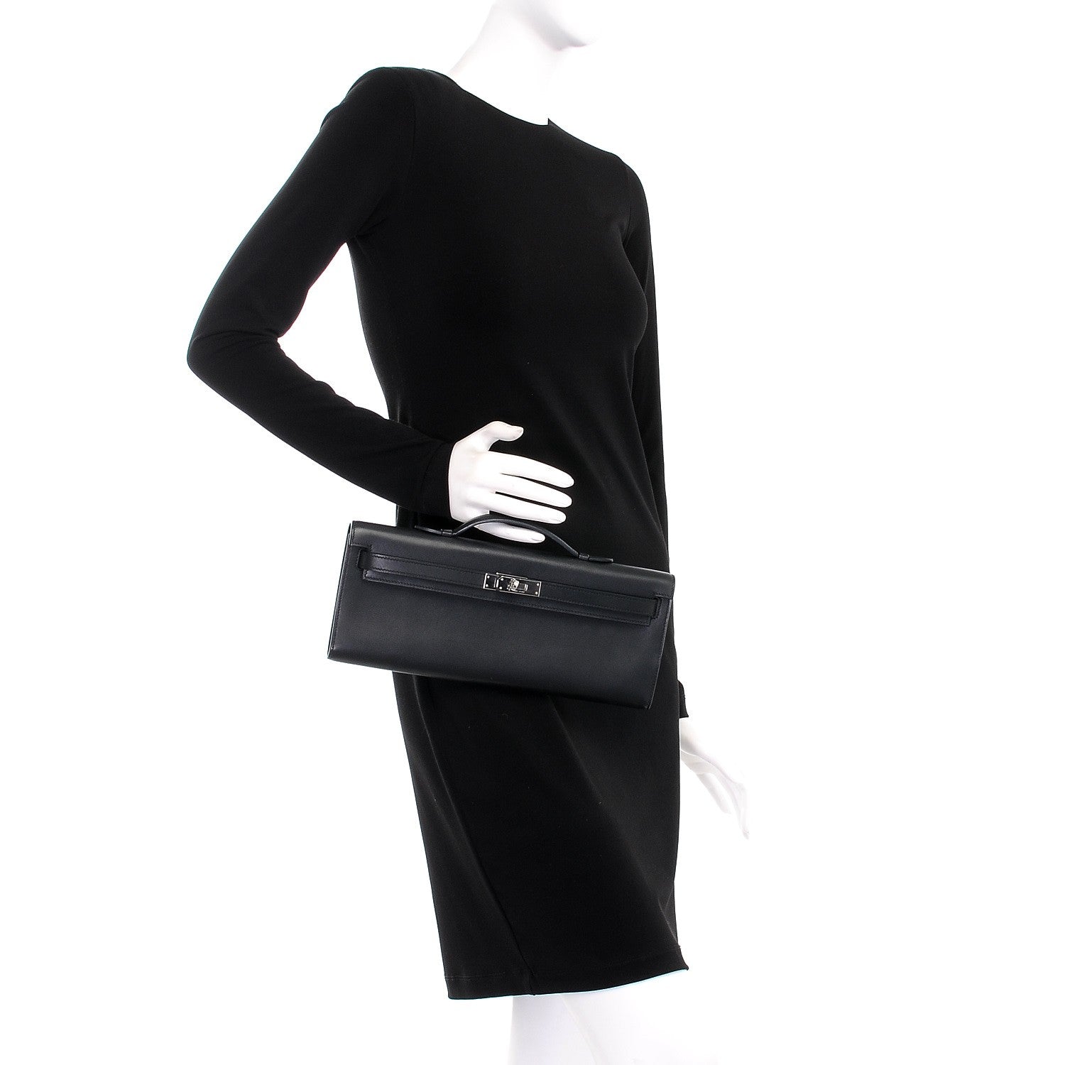 Hermes Swift Kelly Cut Clutch Pochette Black 2 of 23