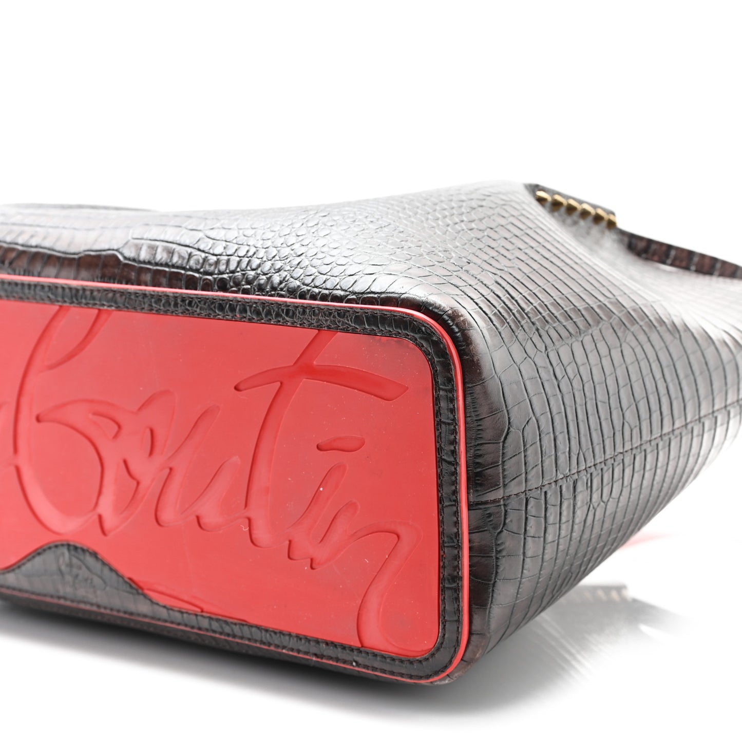 Calfskin Crocodile Embossed Spikes Large Cabarock Espresso