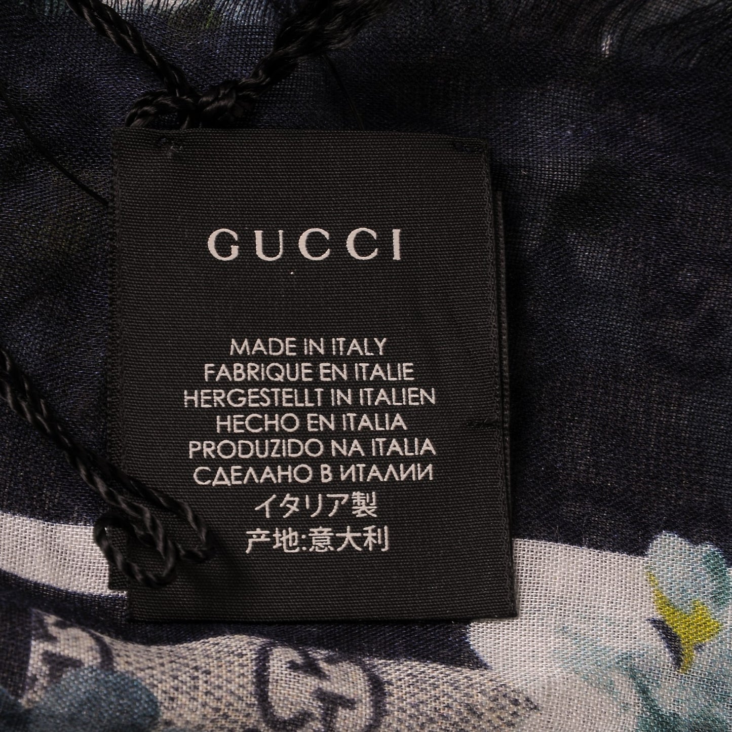 Modal Silk Monogram New Bloom GG Square Scarf Midnight Blue Sky Blue