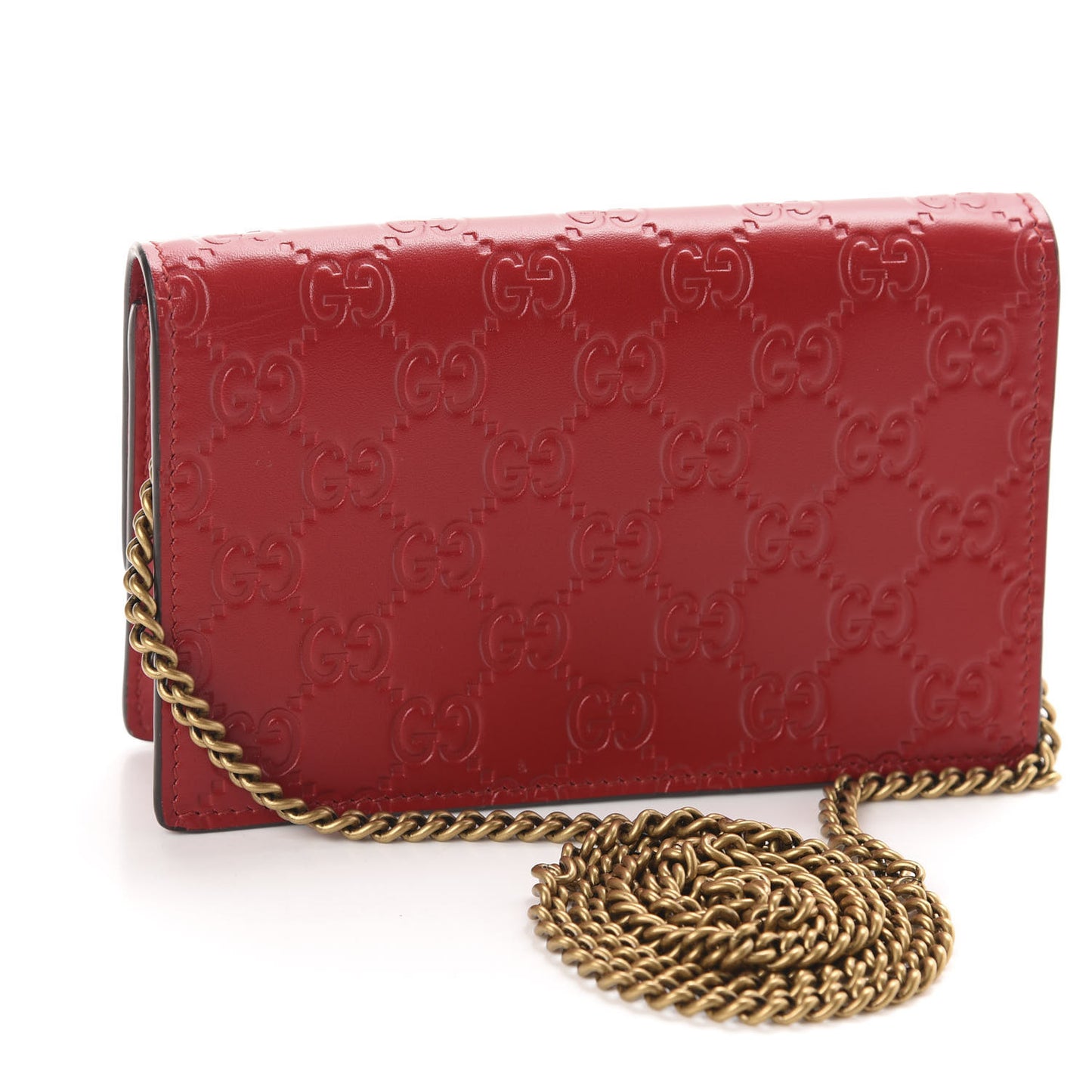 Guccissima Mini Cherry Chain Bag Hibiscus Red
