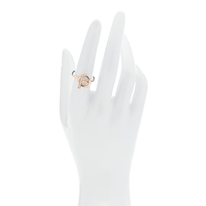 Hermes 18K Rose Gold Diamond PM Echappee Ring 55 7.25 2 of 5