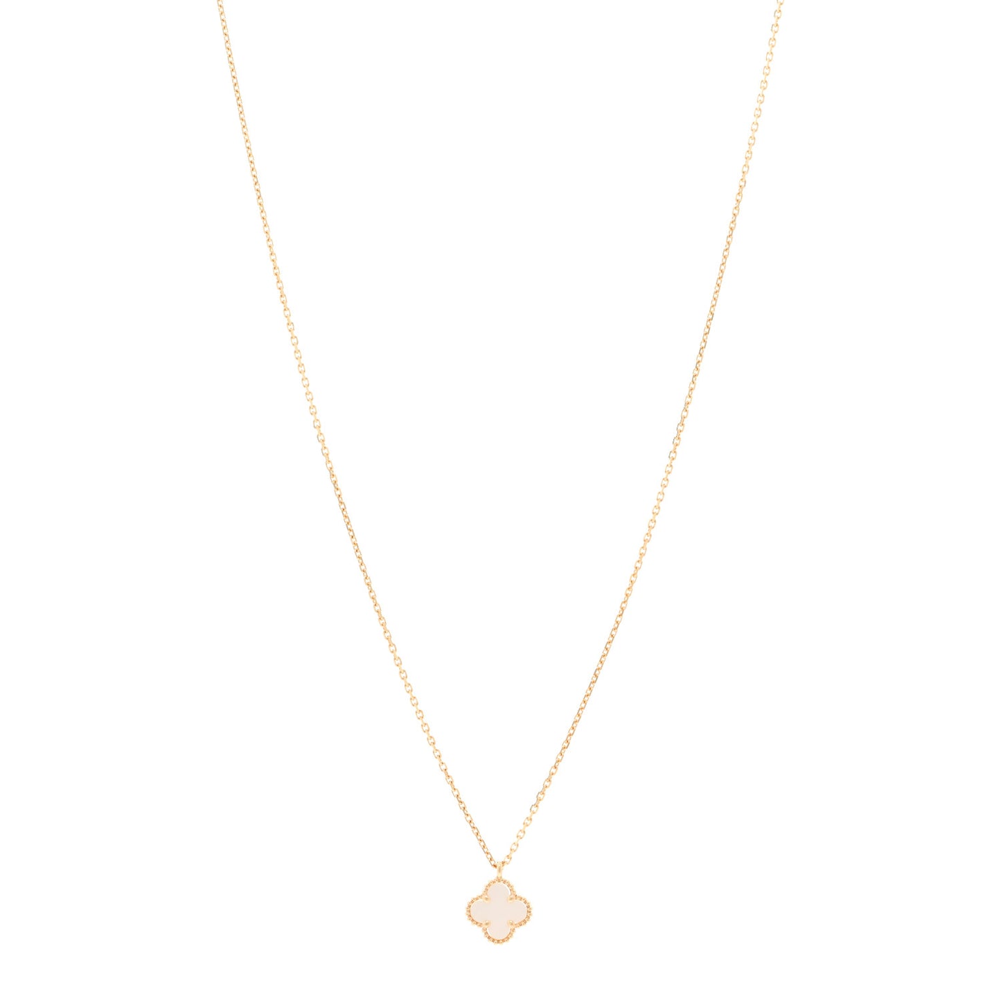 18K Yellow Gold Mother of Pearl Sweet Alhambra Pendant Necklace