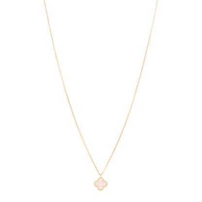 Van Cleef & Arpels 18K Yellow Gold Mother of Pearl Sweet Alhambra Pendant Necklace 1 of 5