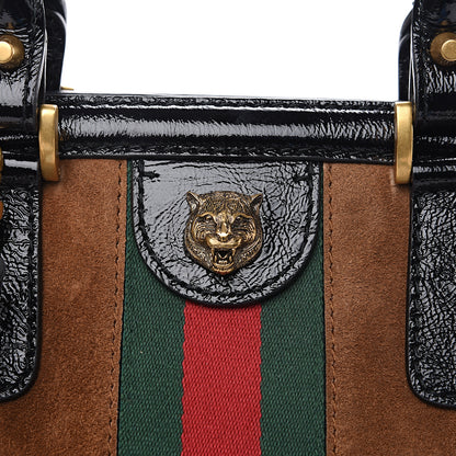 Gucci Suede Ophidia Medium Re(Belle) Top Handle Bag Nocciola Black 10 of 11