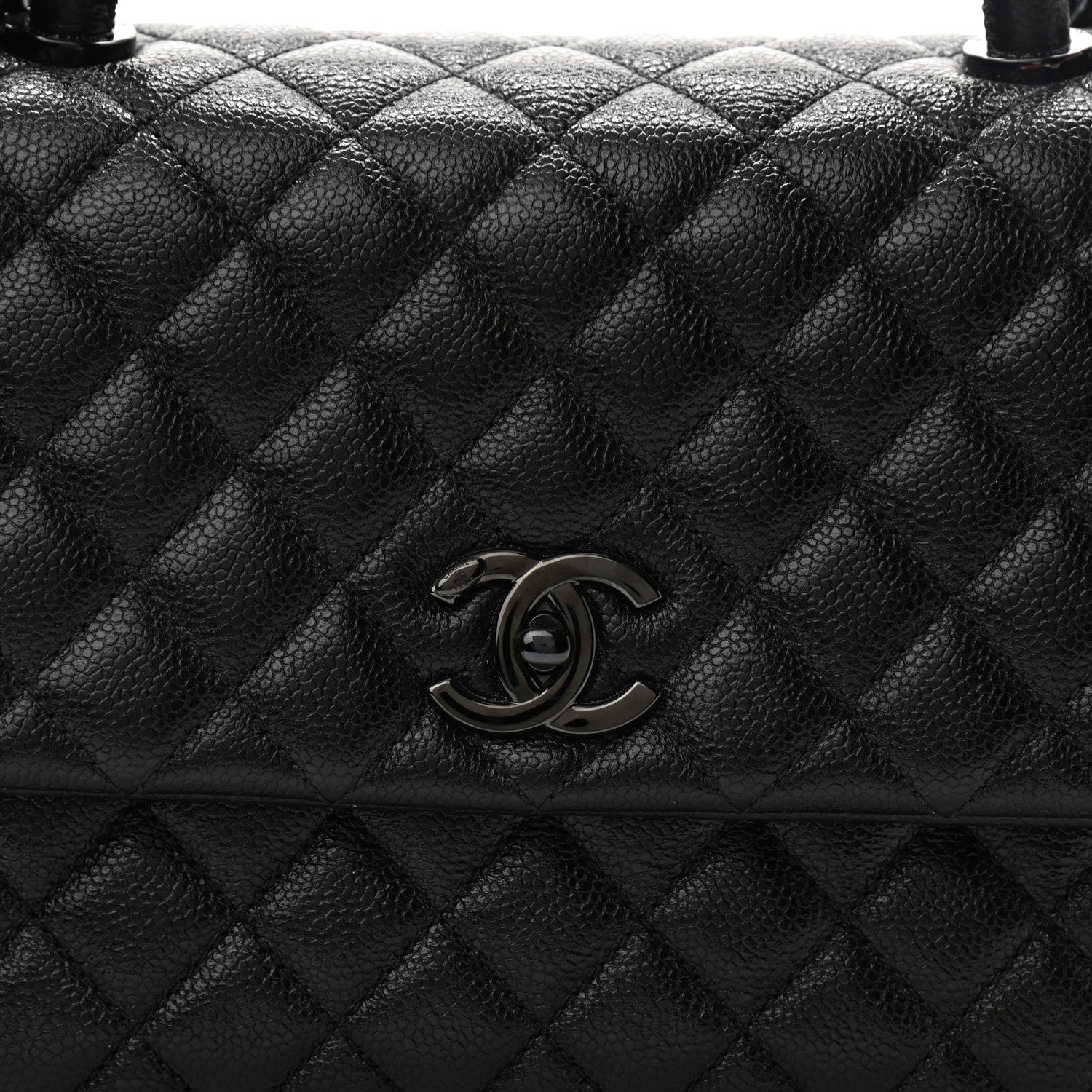 Chanel Caviar Quilted Medium Coco Handle Flap So Black 8 of 10