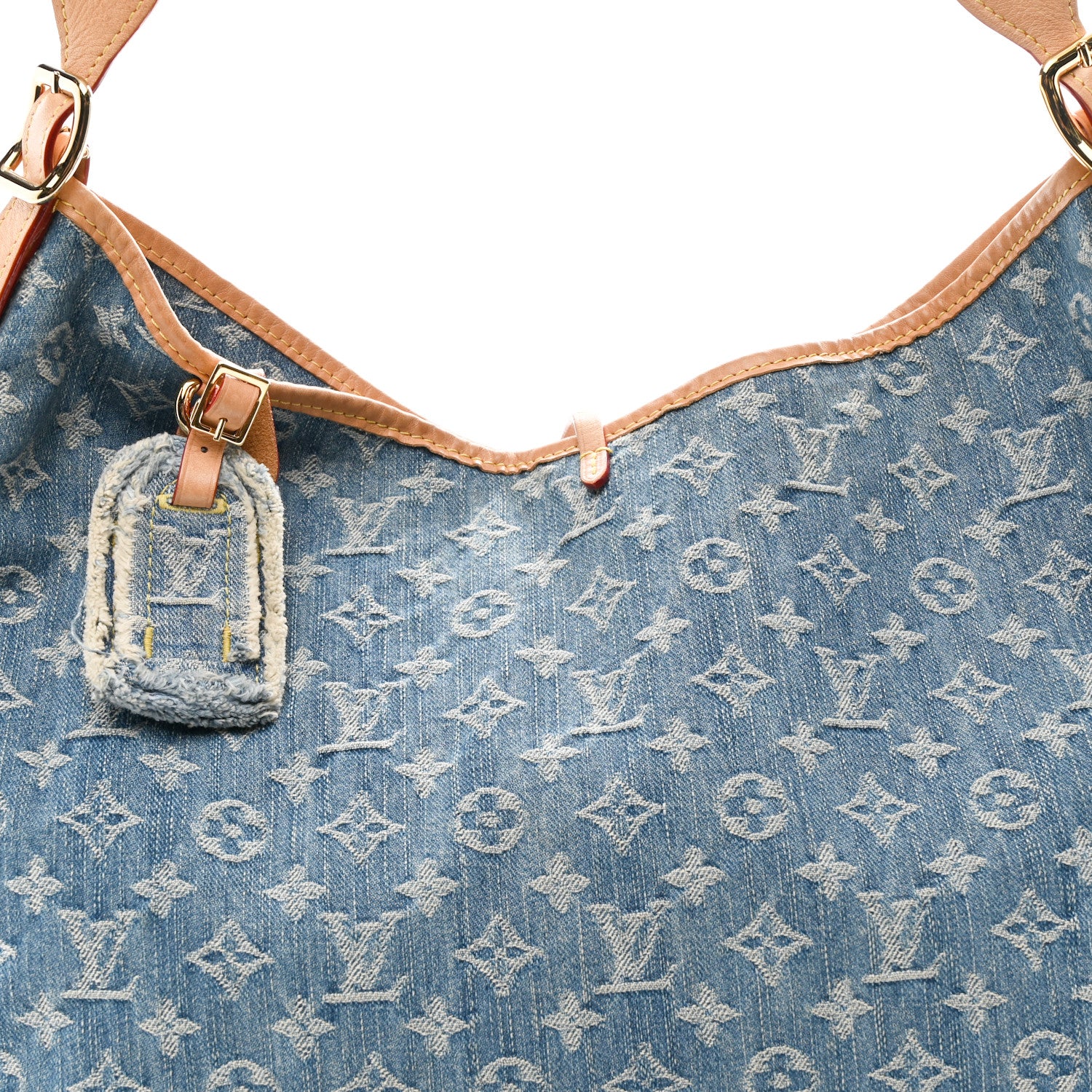 Louis Vuitton Monogram Denim CarryAll MM Blue 9 of 11
