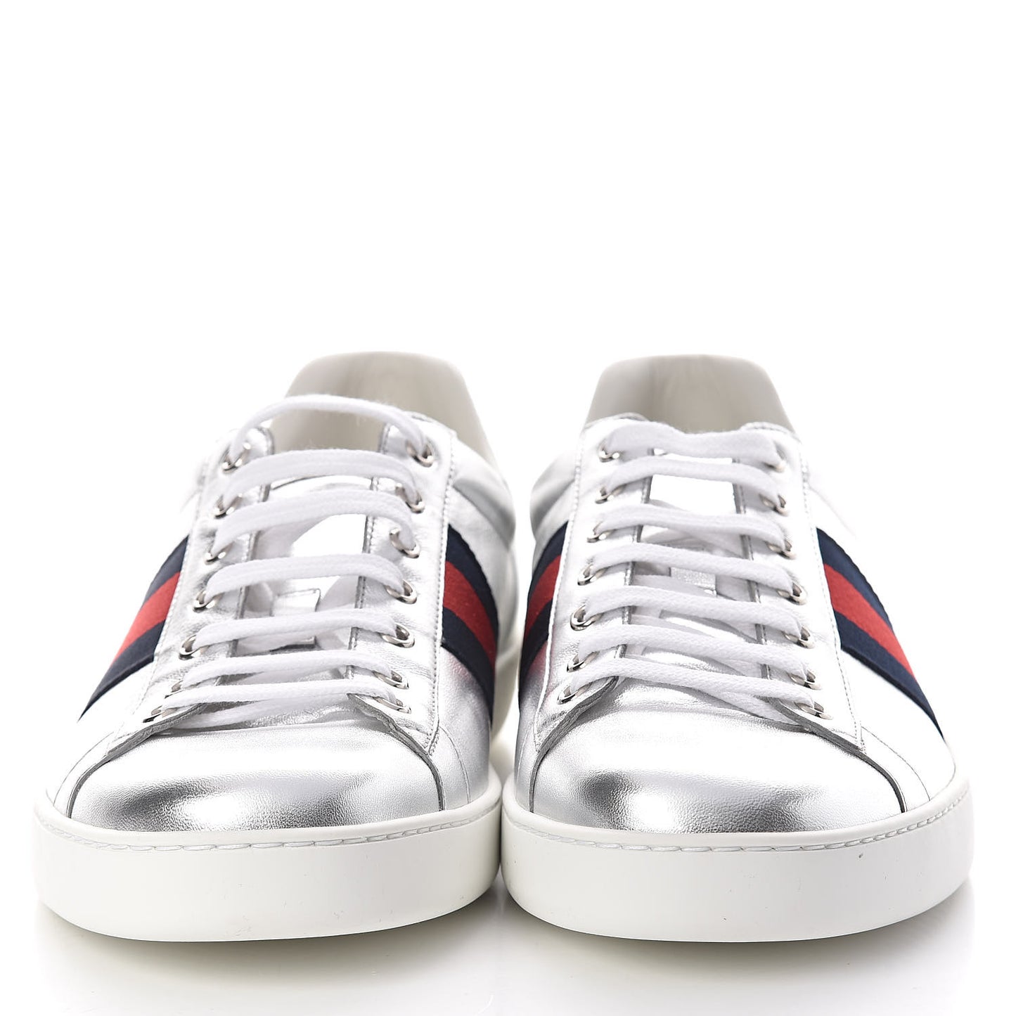 Metallic Nappa Silk Ayers Mens Ace Web Sneakers 11 Silver