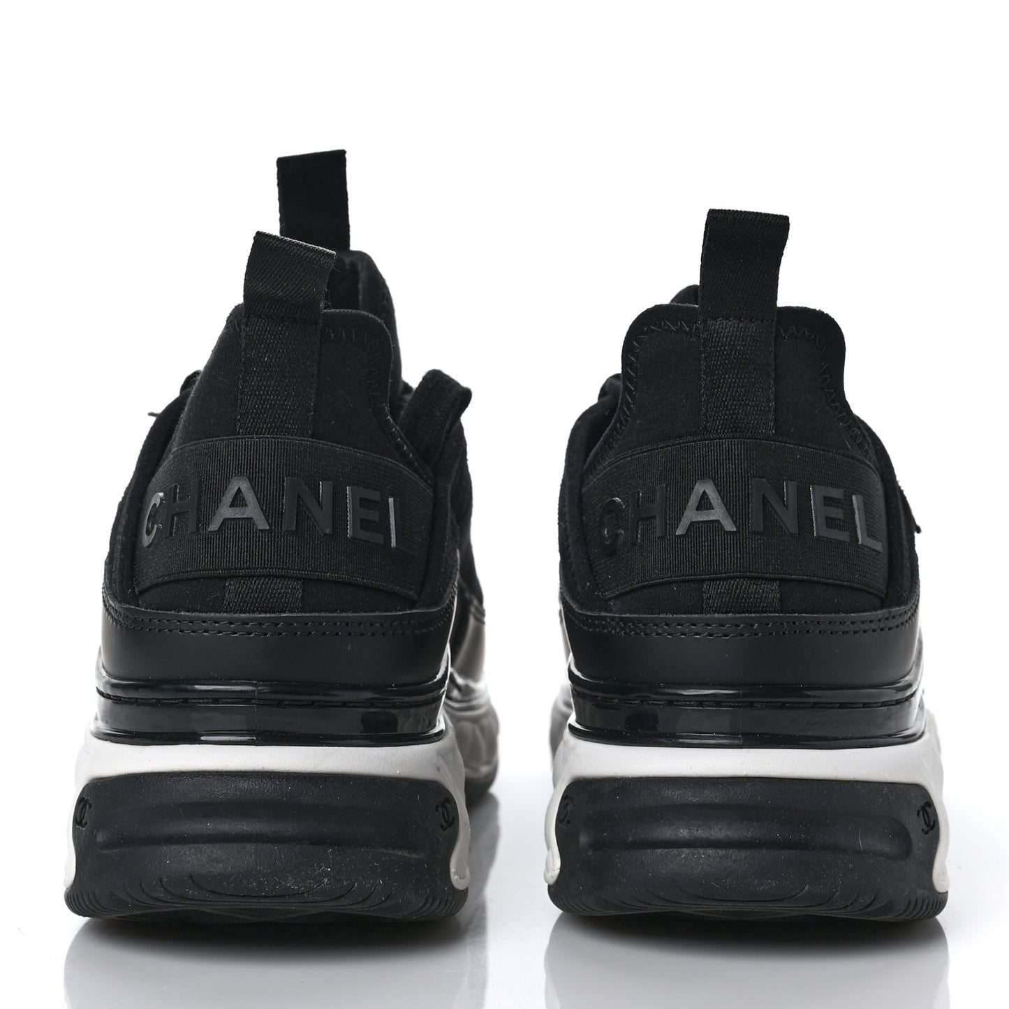 Velvet Calfskin Mixed Fibers CC Sneakers 37 Black