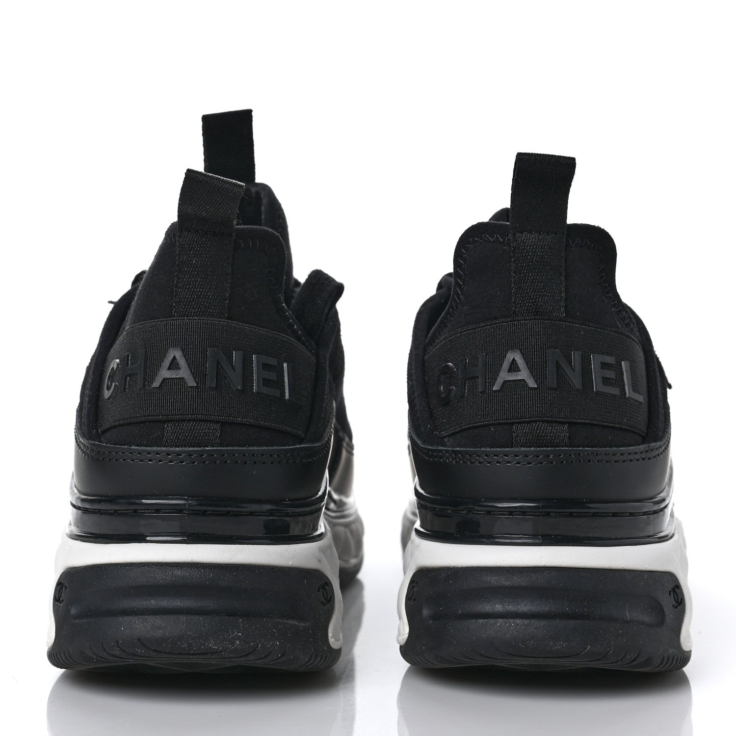Chanel Velvet Calfskin Mixed Fibers CC Sneakers 37 Black 5 of 7