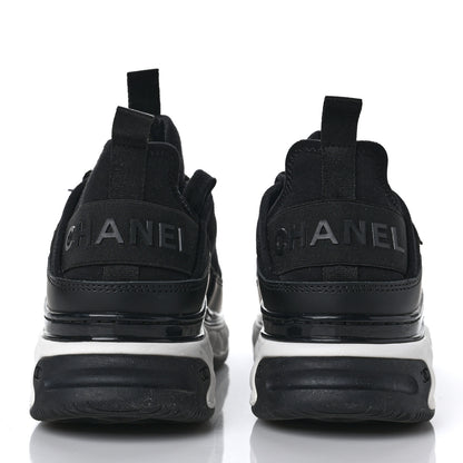 Chanel Velvet Calfskin Mixed Fibers CC Sneakers 37 Black 5 of 7