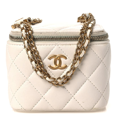 Chanel Lambskin Quilted Mini Vanity Case With Chain White 1 of 12