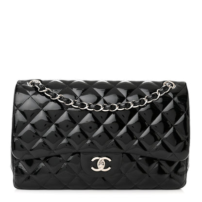 Chanel Patent Quilted Jumbo Double Flap Black 1 of 18