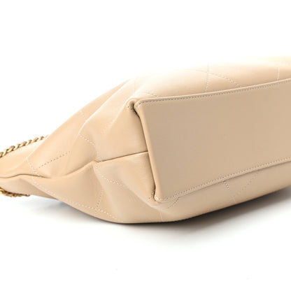 Chanel Calfskin Stitched Small Shopping Tote Dark Beige 8 of 11