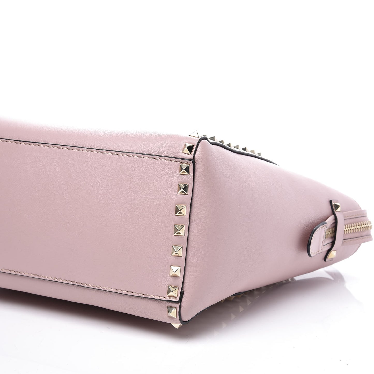 Vitello Rockstud Double Handle Tote Light Pink
