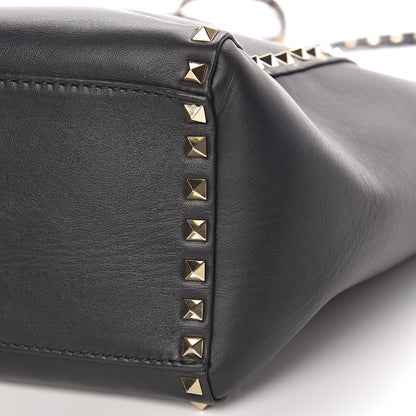 Valentino Garavani Vitello Rockstud Double Handle Tote Black 10 of 10