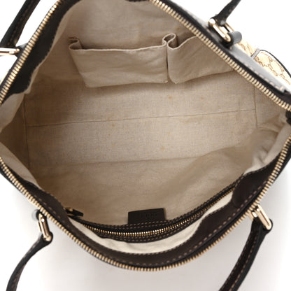 Gucci Monogram Web Mayfair Top Handle Satchel Dark Brown 5 of 10