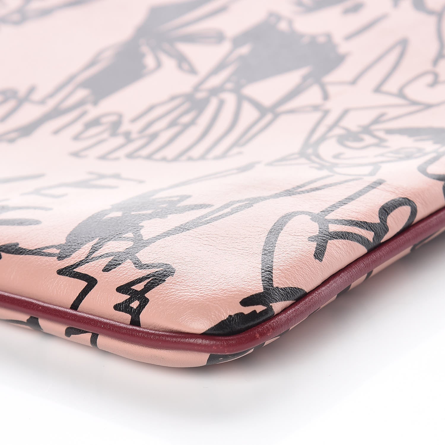 Lanvin Calfskin Silhouette Sketch Printed Large Pouch Blush 8 of 8
