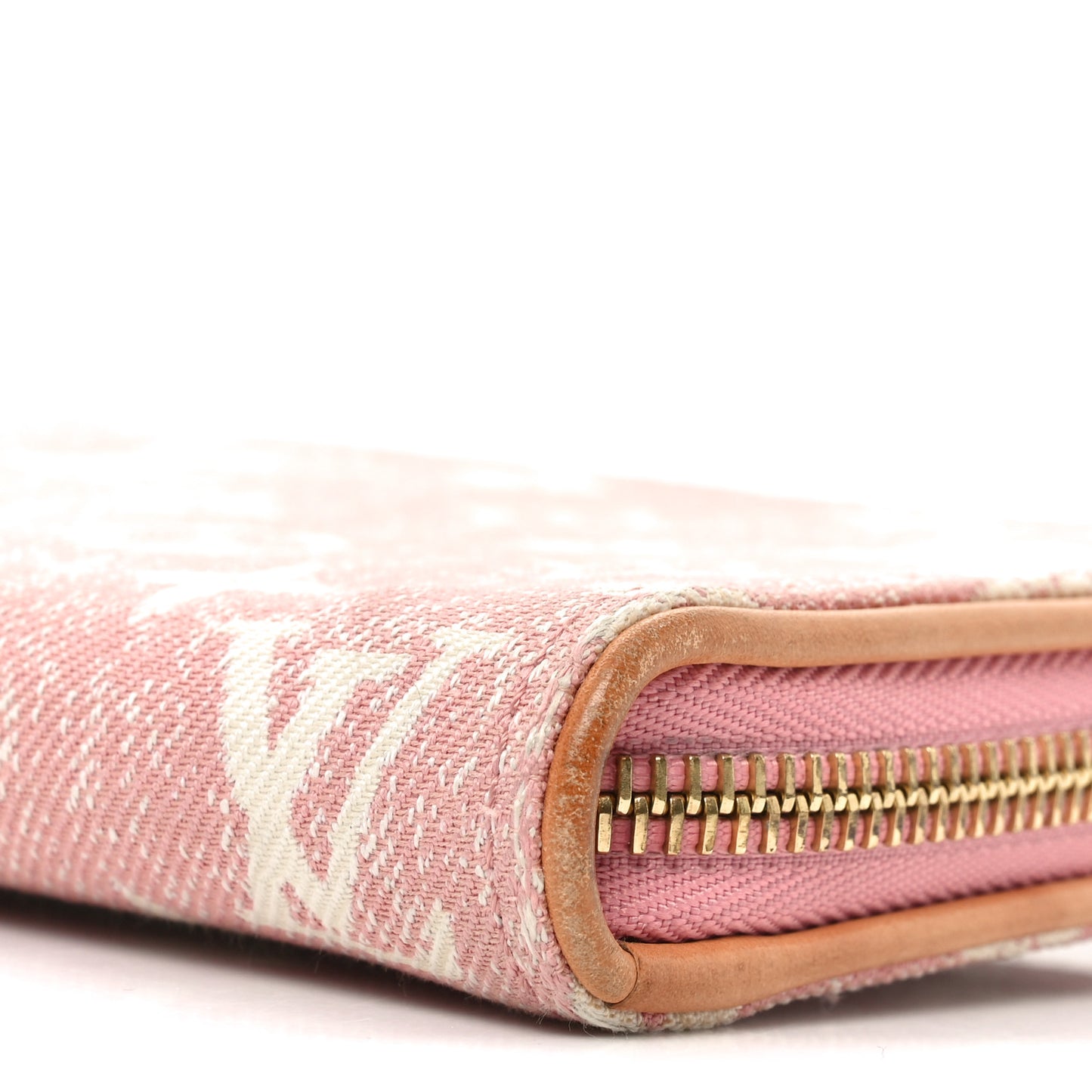 Denim Monogram Jacquard Zippy Wallet Pink