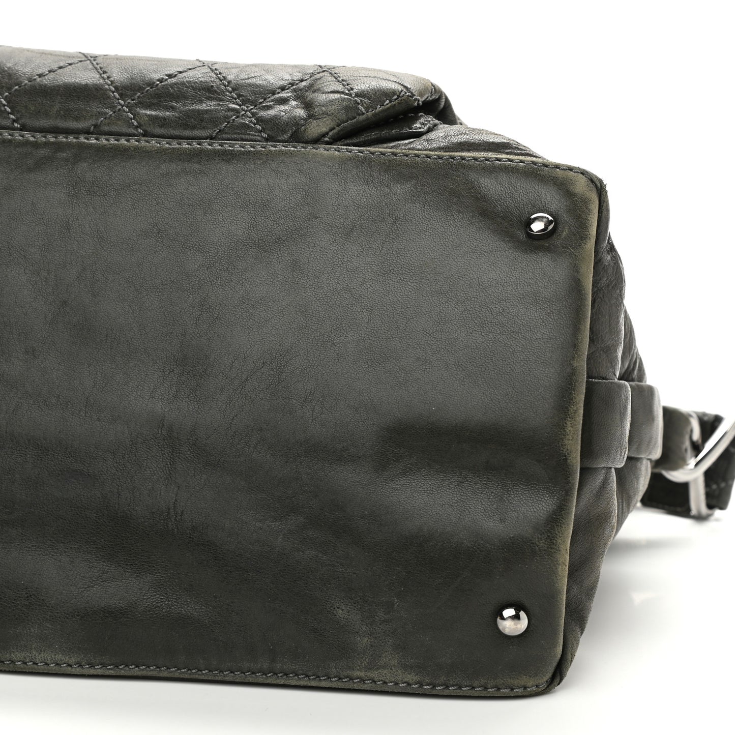 Lambskin Quilted 8 Knots Hobo Khaki