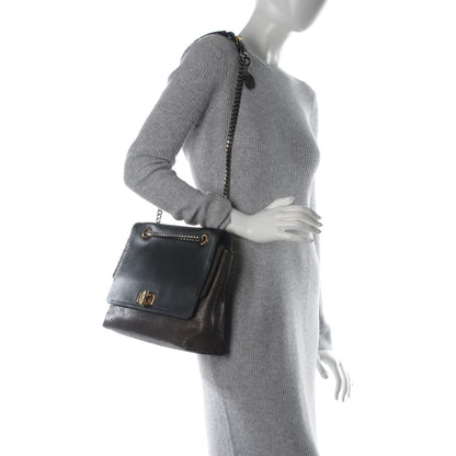 Lanvin Calfskin Galuchat Medium Happy Shoulder Bag Anthracite 2 of 7