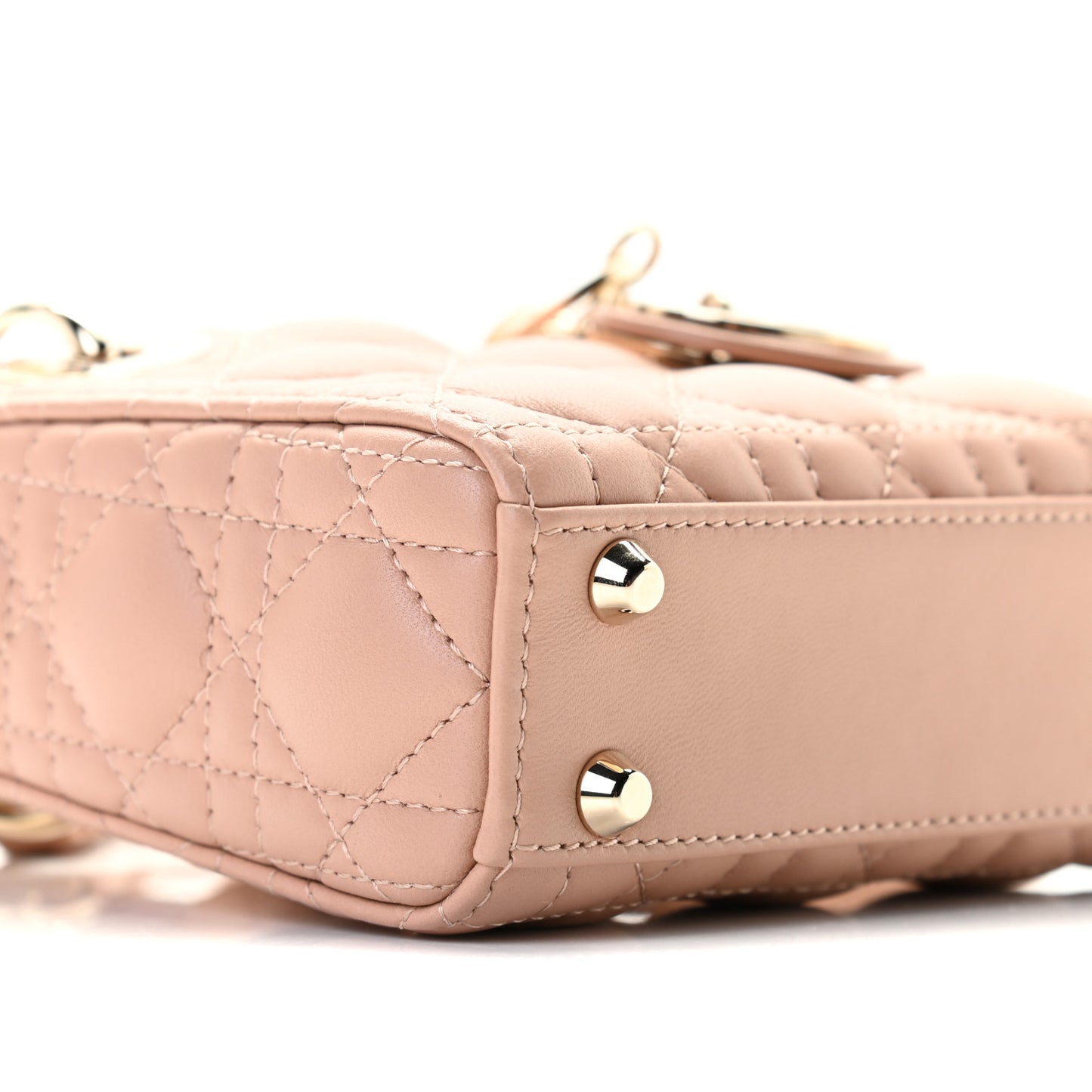 Lambskin Cannage Micro Lady Dior Rose De Vents