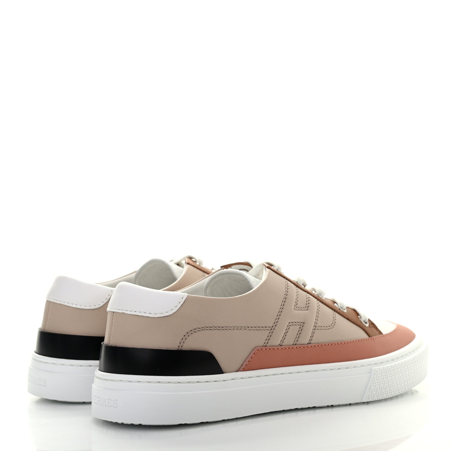 Hermes Calfskin Deep Sneakers 37.5 Multicolor White Gold 4 of 8
