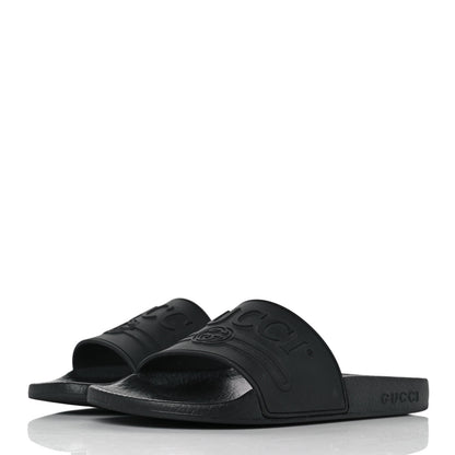 Gucci Rubber Womens Logo Slide Sandals 36 Black 3 of 8