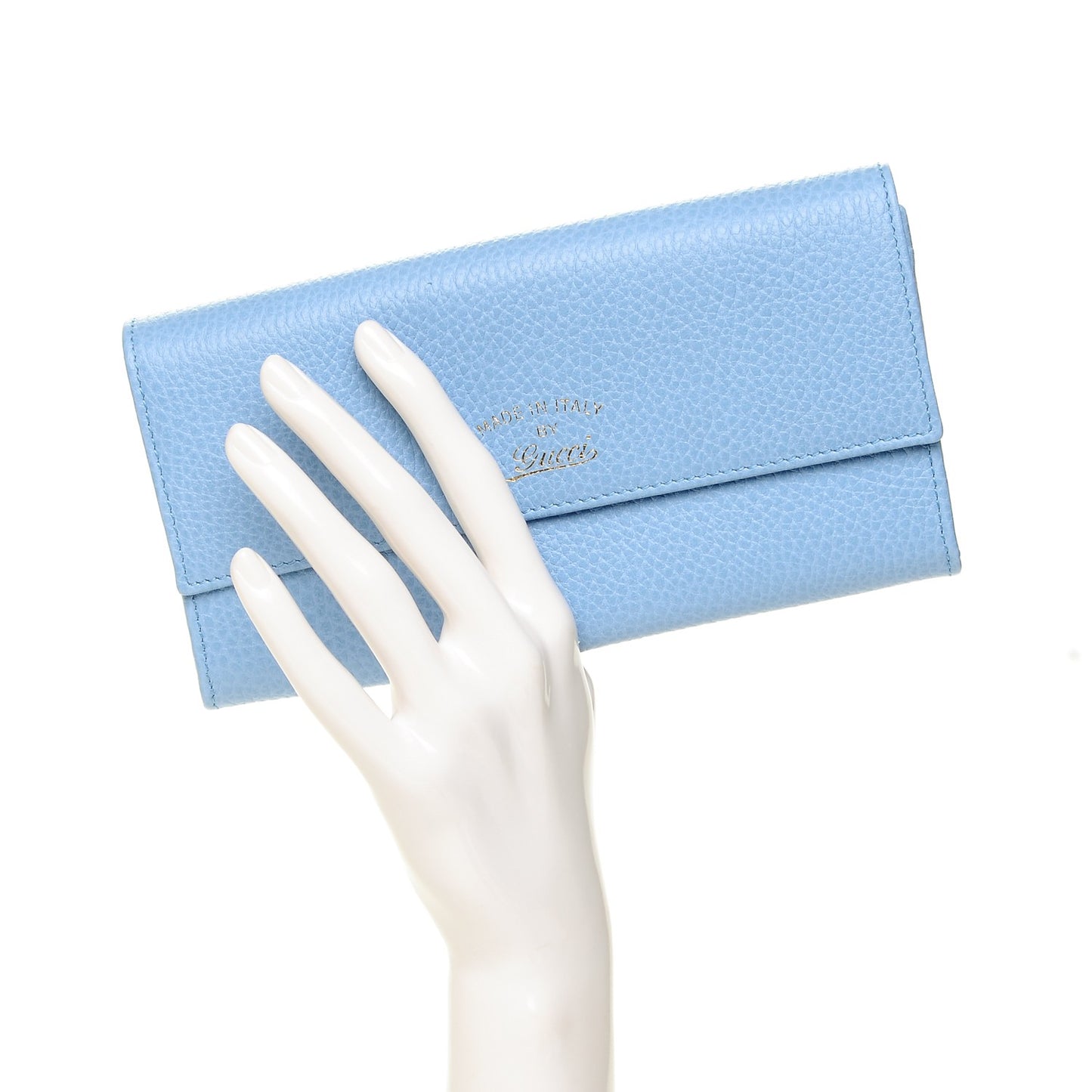 Dollar Calfskin Swing Continental Wallet Mineral Blue
