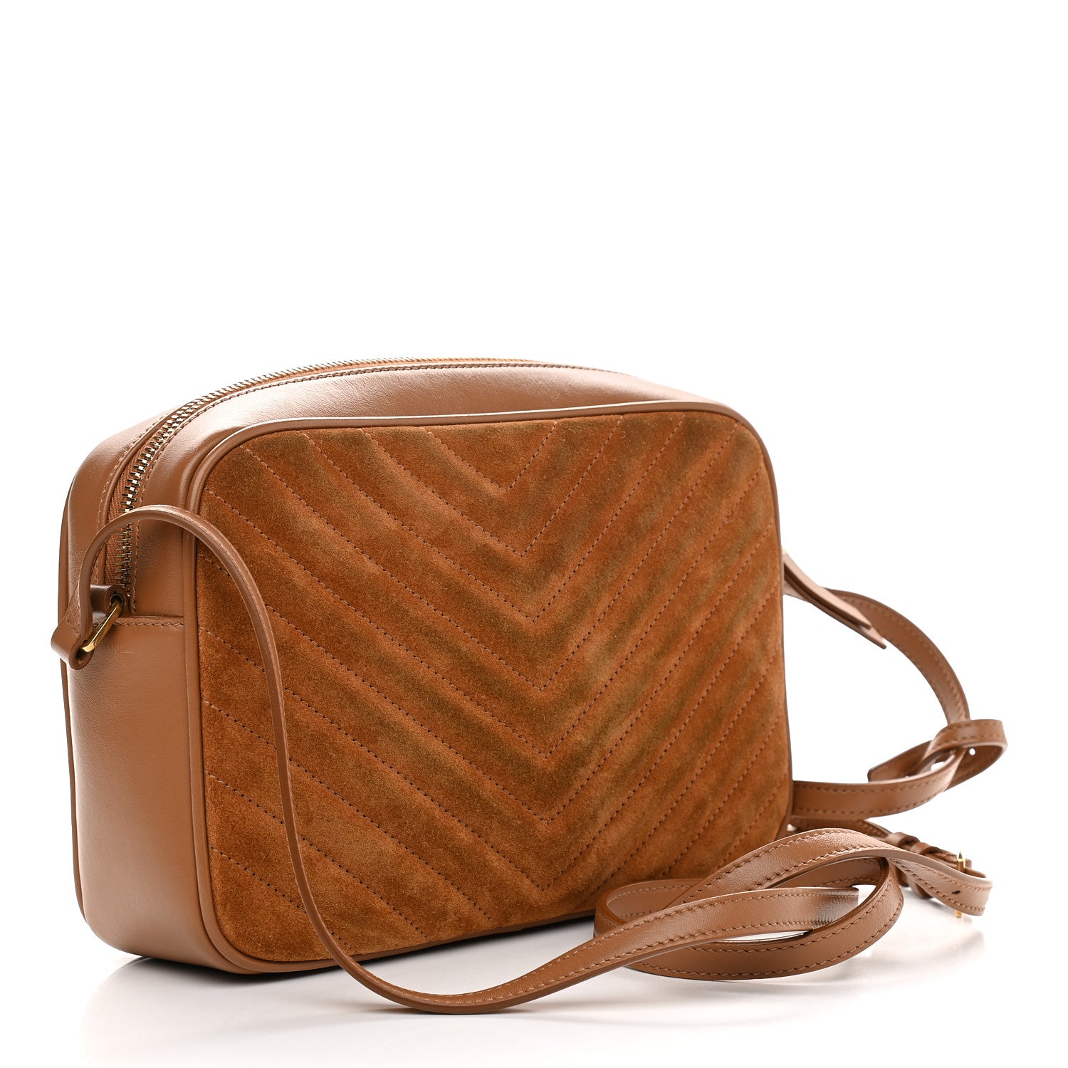 Saint Laurent Suede Matelasse Monogram Lou Camera Bag Cinnamon 3 of 10