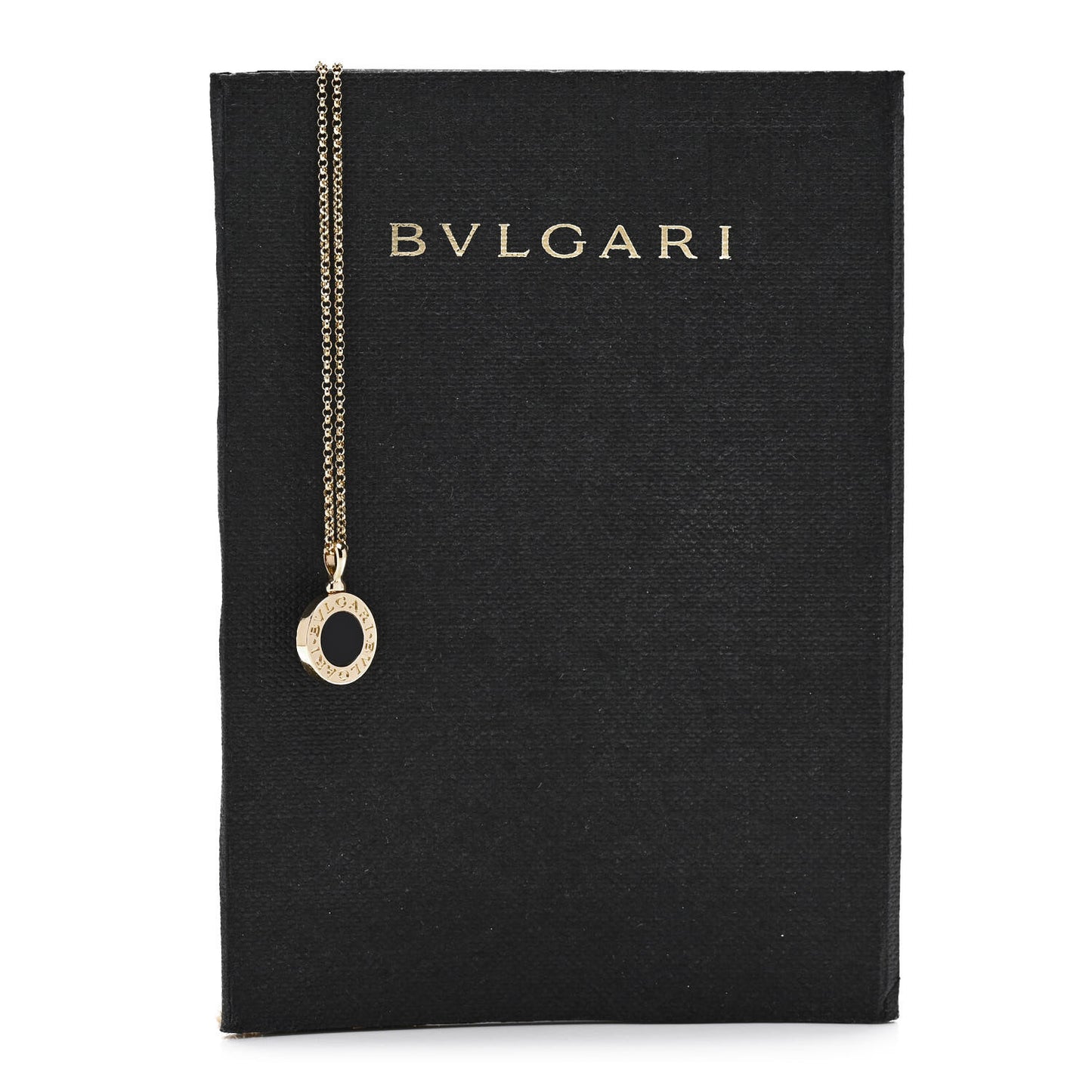 18K Yellow Gold Black Onyx BVLGARI BVLGARI Pendant Necklace