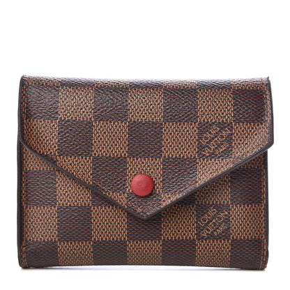 Louis Vuitton Damier Ebene Victorine Wallet Red 1 of 7