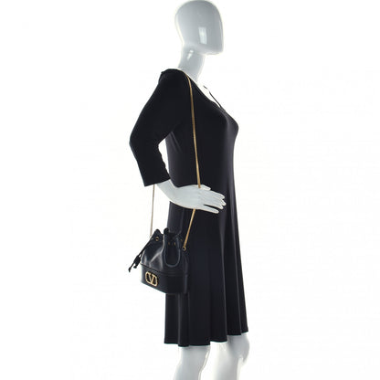 Valentino Garavani Nappa Mini VLogo Signature Chain Bucket Bag Black 2 of 10