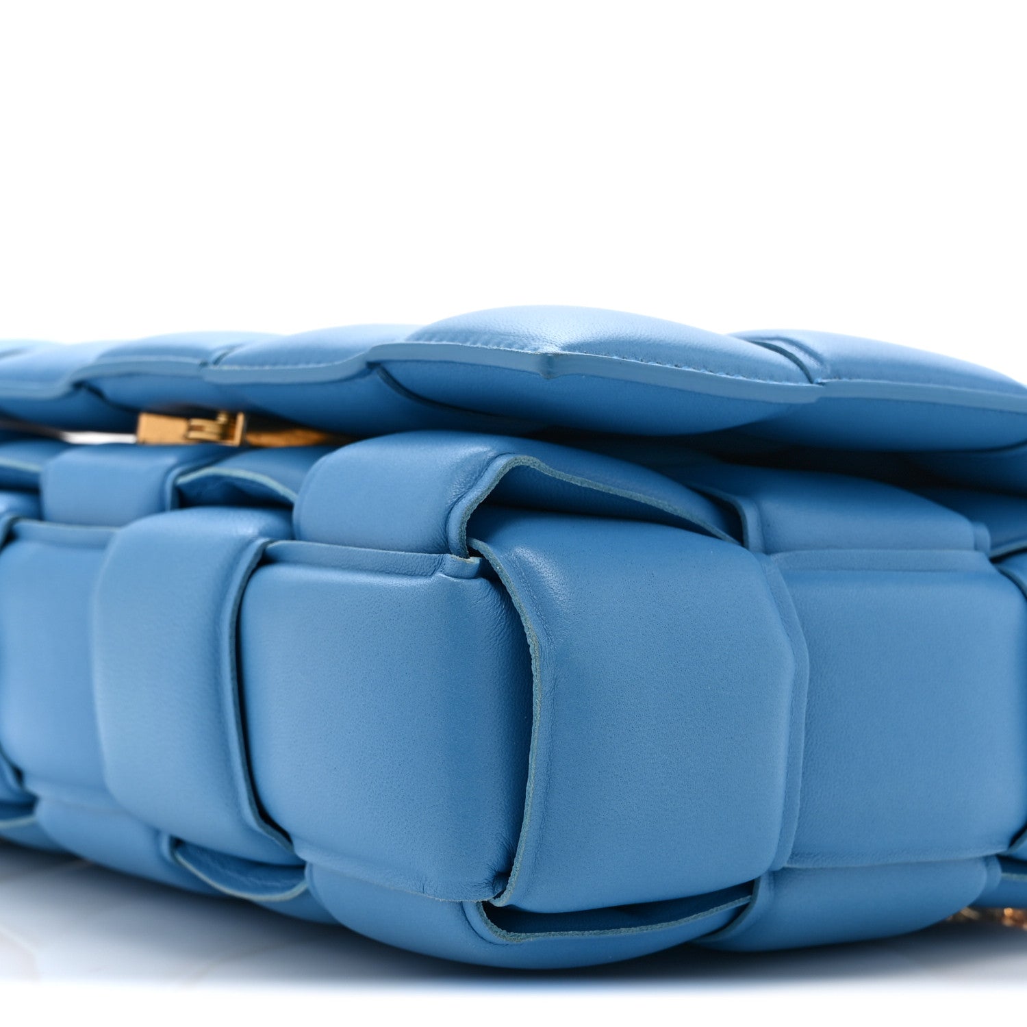 Bottega Veneta Lambskin Maxi Intreccio Padded Chain Cassette Crossbody Bag Swimming Pool 11 of 11