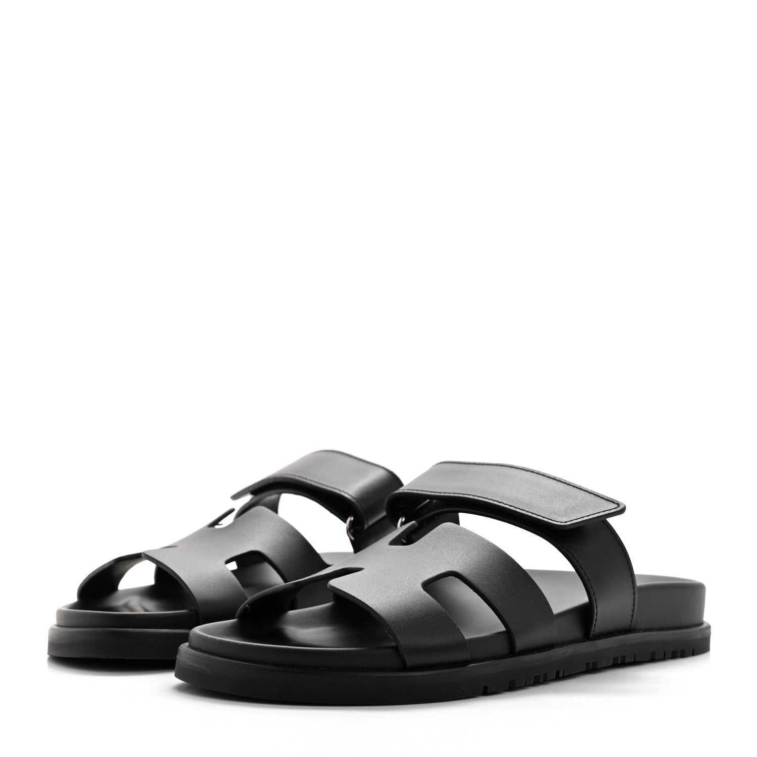 Hermes Calfskin Womens Chypre Sandals 36 Black 3 of 9