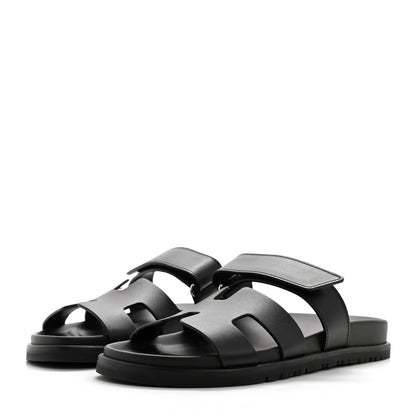 Hermes Calfskin Womens Chypre Sandals 36 Black 3 of 9