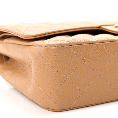 Chanel Caviar Quilted Medium Double Flap Beige 9 of 10