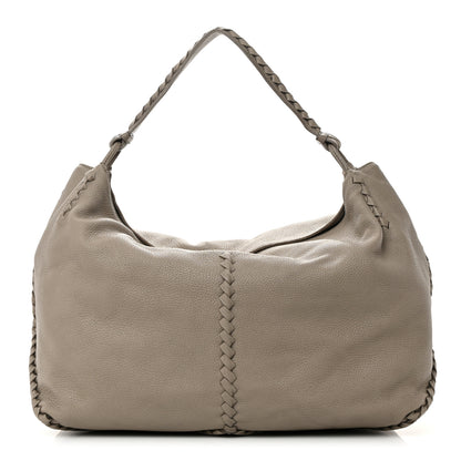 Bottega Veneta Washed Cervo Deerskin Large Hobo Light Grey 1 of 15