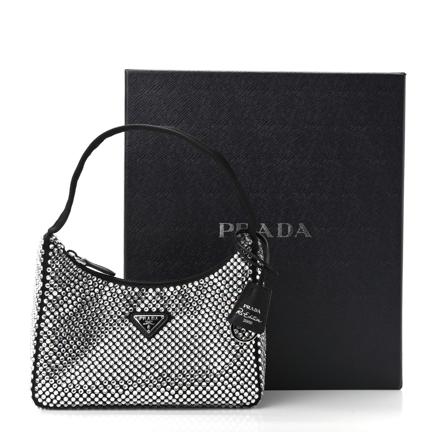 Prada Satin Crystal Mini Re-Edition 2000 Bag Cristal 10 of 10