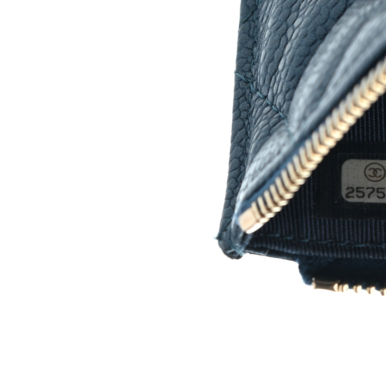 Chanel Iridescent Caviar Quilted Classic Zip Pouch Navy 6 of 6