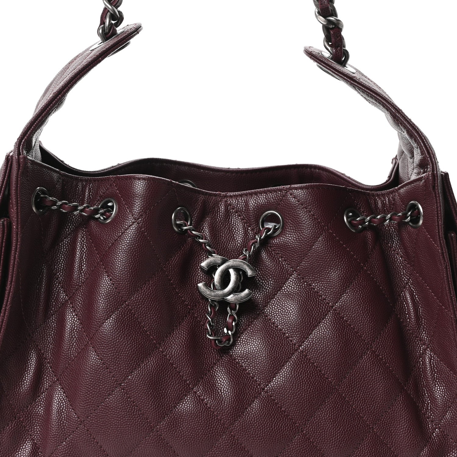 Chanel Caviar Quilted Small Chanel 25 Handbag Dark Burgundy 8 of 10