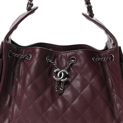 Chanel Caviar Quilted Small Chanel 25 Handbag Dark Burgundy 8 of 10