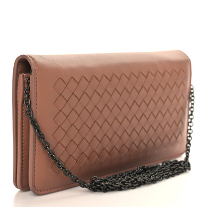 Bottega Veneta Nappa Intrecciato Continental Wallet On Chain Dusty Rose 2 of 9