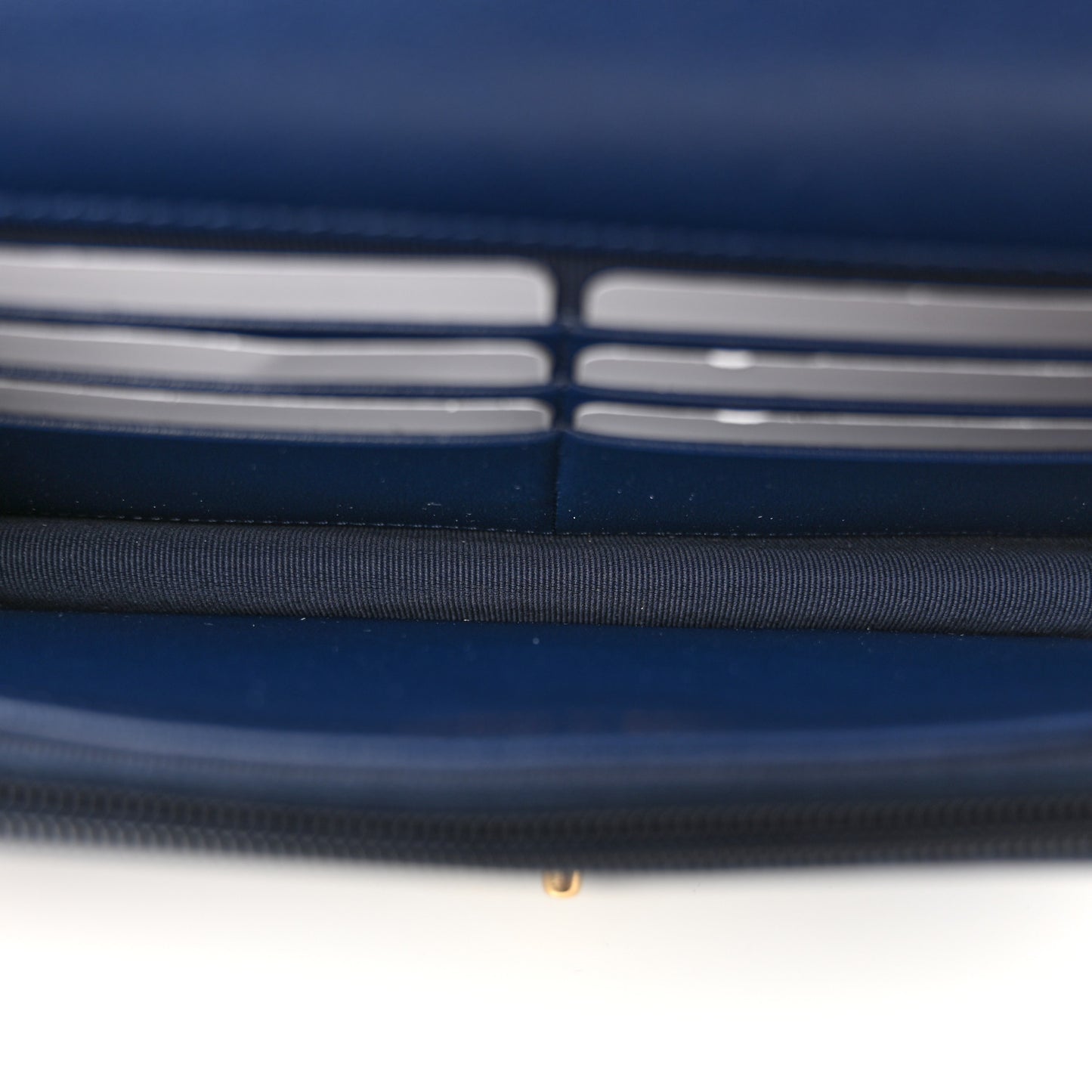 Lambskin Quilted Sweet Camellia Wallet On Chain WOC Navy Blue