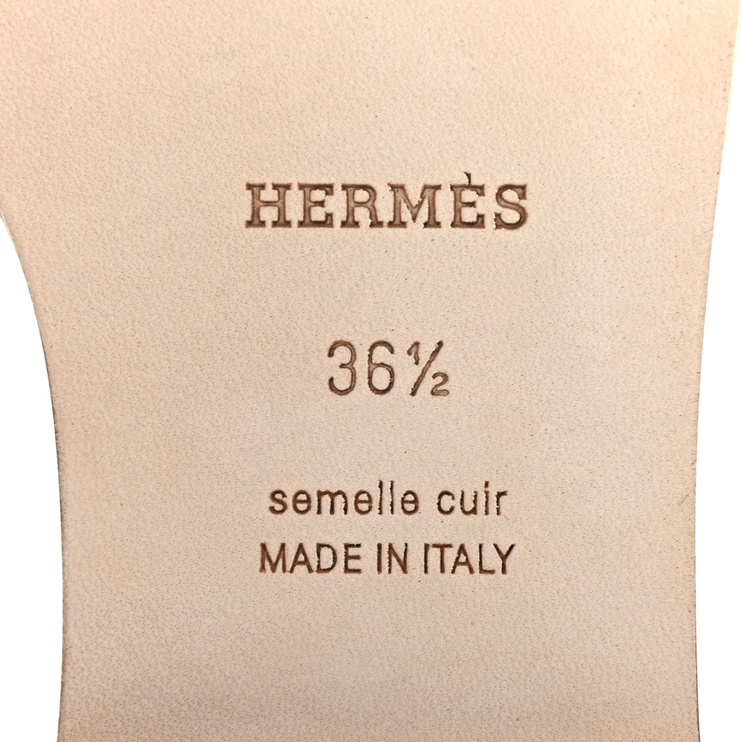 Hermes Box Calfskin Oran Sandals 36.5 White 6 of 8