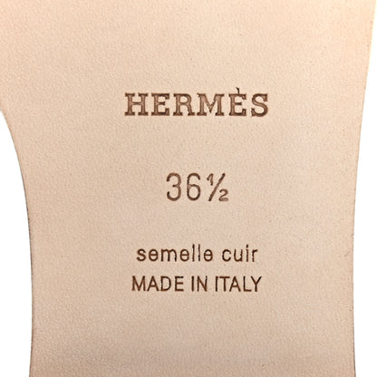 Hermes Box Calfskin Oran Sandals 36.5 White 6 of 8