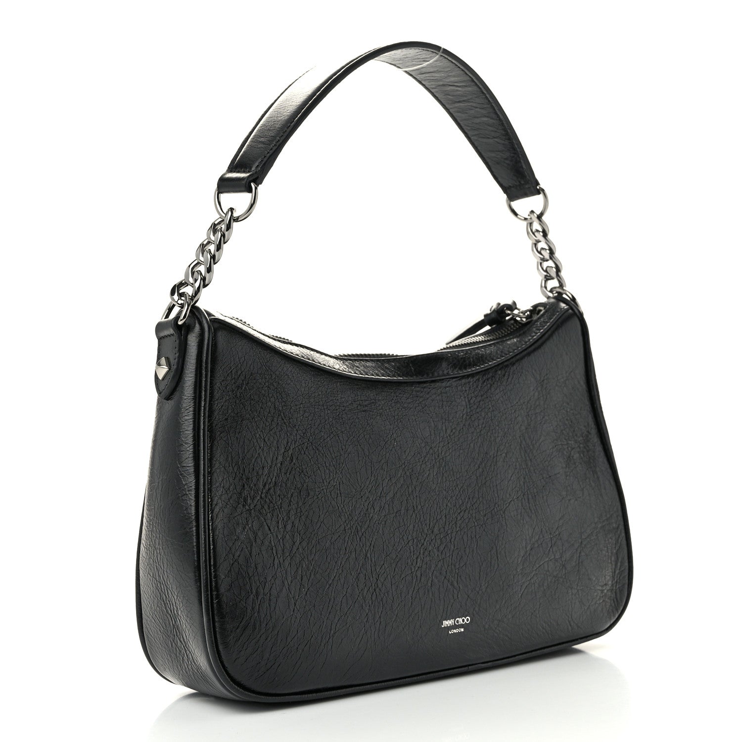 Jimmy Choo Lambskin JC Soft Hobo Bag Black 3 of 10