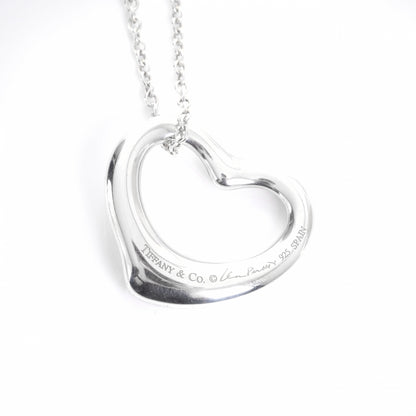 Tiffany Sterling Silver 16mm Elsa Peretti Open Heart Pendant Necklace 4 of 6