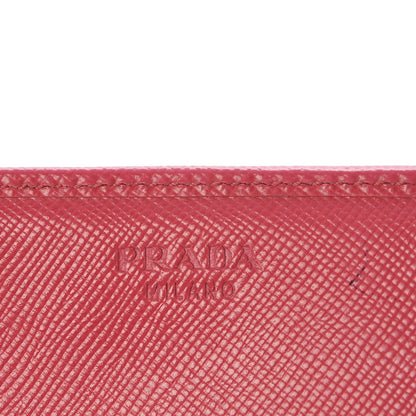 Prada Saffiano Metal Continental Flap Wallet Peonia 6 of 14