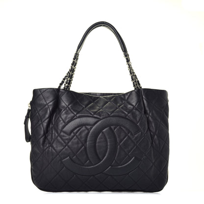 Chanel Caviar Expandable Zip Shoulder Bag Black 1 of 9
