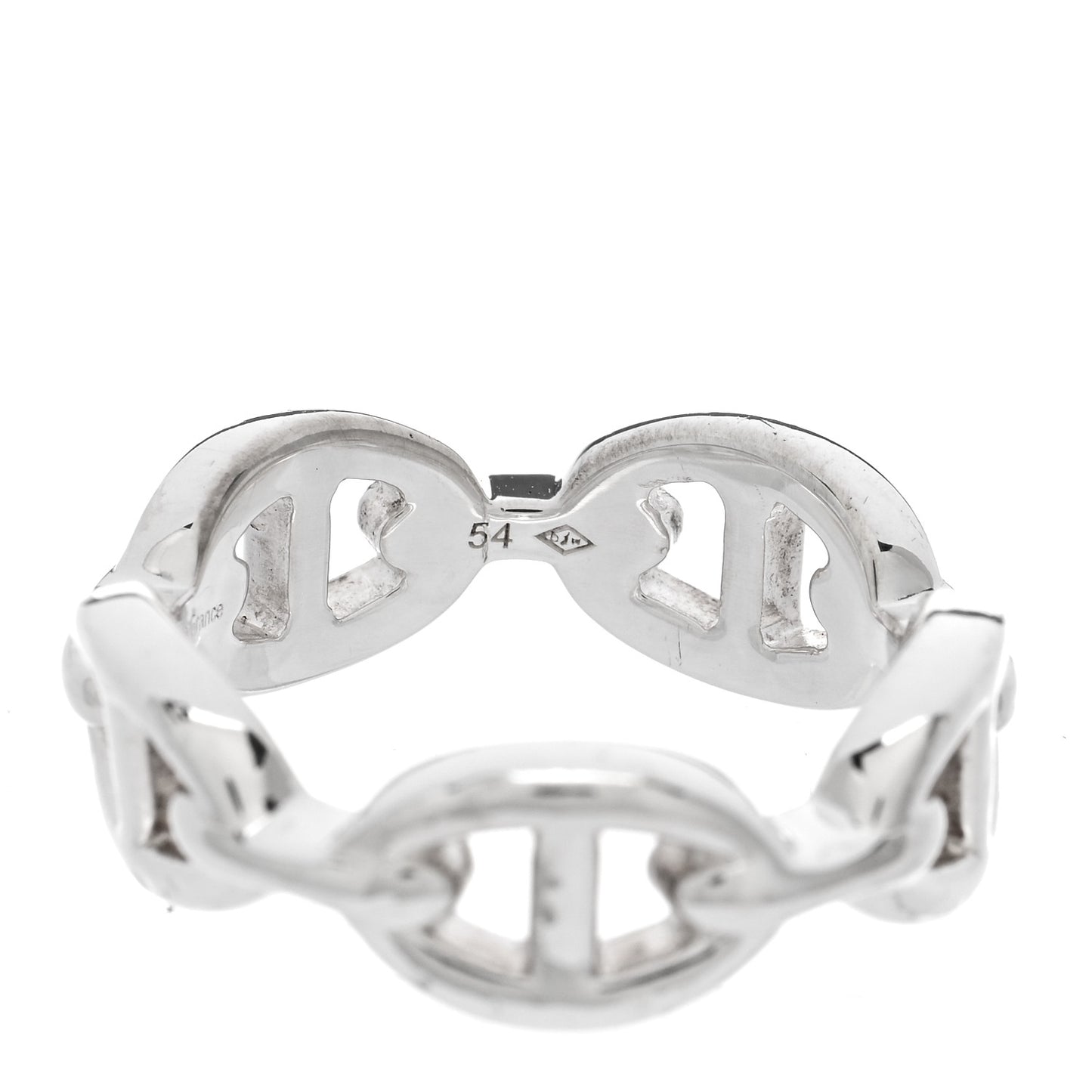 Sterling Silver PM Chaine d'Ancre Enchainee Band Ring 54 6.75